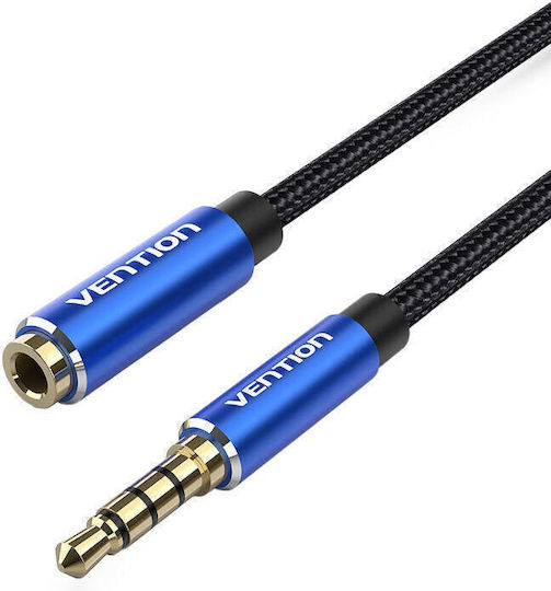 Vention 3,5mm Klinkenkabel TRRS 3,5mm Stecker - 3,5mm Buchse Blau 5m BHCLJ
