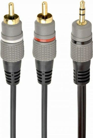 Cablexpert Καλώδιο Ήχου 3.5mm male - 2x RCA male Χρυσό 5m με Επίχρυσους Ακροδέκτες CCA-352-5M