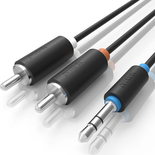 Prolink Кабел За Звук 3,5 мм Мъжки - 2x RCA Мъжки Черен 10м PB103A-1000