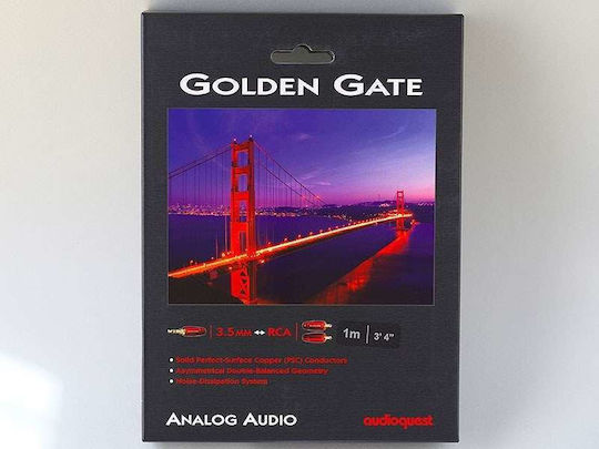 Audioquest Audio Cable 3.5mm Male - RCA Male Black 0.6m with Gold Plated Terminals