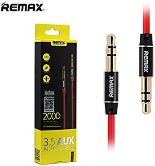 Remax Cablu Audio 3,5 mm Male - 3,5 mm Male Roșu 2m RM-L200