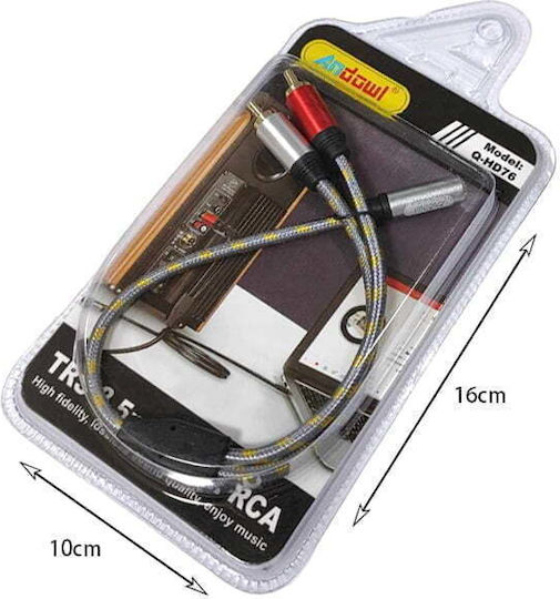 Andowl 3.5mm Male To 2x RCA Male Audio Cable Black Q-HD76