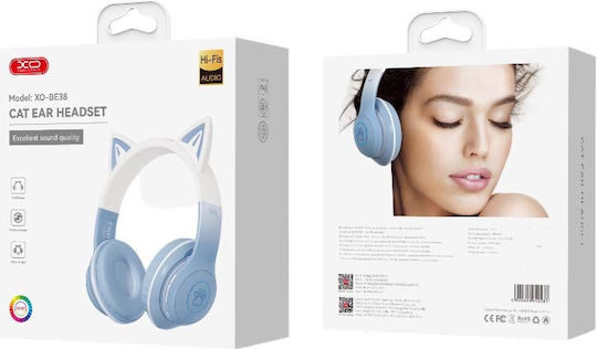 XO Bluetooth Wireless On Ear Headphones with 6.5 hours of Operation Blue
