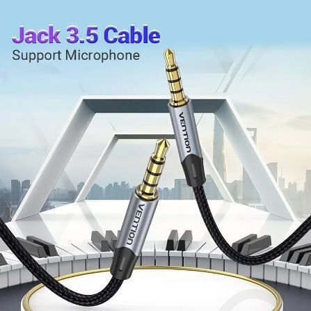Vention 3.5mm Jack Cable TRRS 3.5mm Male - 3.5mm Male Gray 1m BAQHF