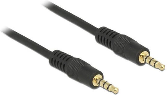 DeLock Καλώδιο Ήχου TRRS 3.5mm male - 3.5mm male Μαύρο 2m με Επίχρυσους Ακροδέκτες 85598