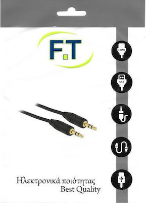 FT Electronics Καλώδιο 3.5mm male - 3.5mm male Μαύρο 5m (FTT16-017)