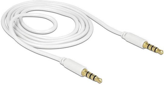 DeLock Καλώδιο Ήχου TRRS 3.5mm male - 3.5mm male Λευκό 1m με Επίχρυσους Ακροδέκτες 83440
