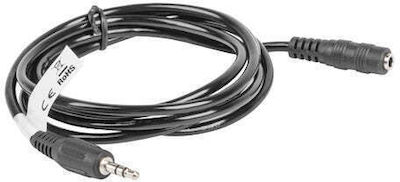 Lanberg 3.5mm male - 3.5mm female Cable Black 1.5m (CA-MJFJ-10CC-0015-BK)