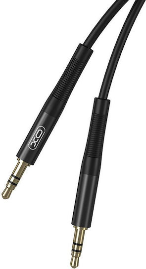 XO 3,5mm Klinkenkabel 3,5mm Stecker - 3,5mm Stecker Schwarzes 2m mit Vergoldeten Anschlüssen XO-NB-R175B