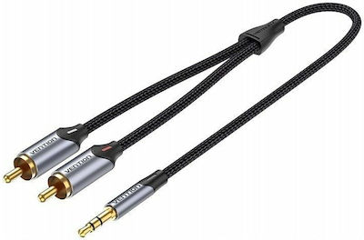 Vention Καλώδιο 3,5 mm Stecker - 2x RCA-Stecker Gray 1m (BCNBF)