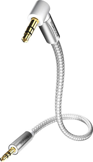 Inakustik Inakustik 3.5mm Jack Cable - 3.5mm Male to 3.5mm Male White Length 3.0m with Gold Plated Terminals