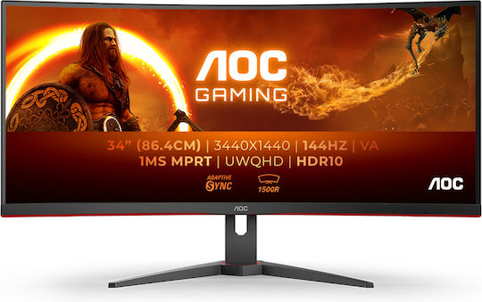 AOC CU34G2XE Ultrawide VA HDR Curved Gaming Monitor 34" QHD 3440x1440 144Hz