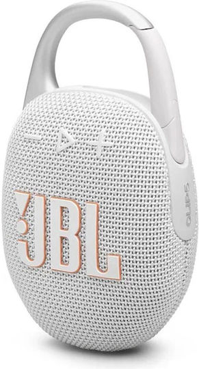 JBL Clip 5 Водоустойчиво Bluetooth високоговорител 7W с живот на батерията до 12 часа Бял