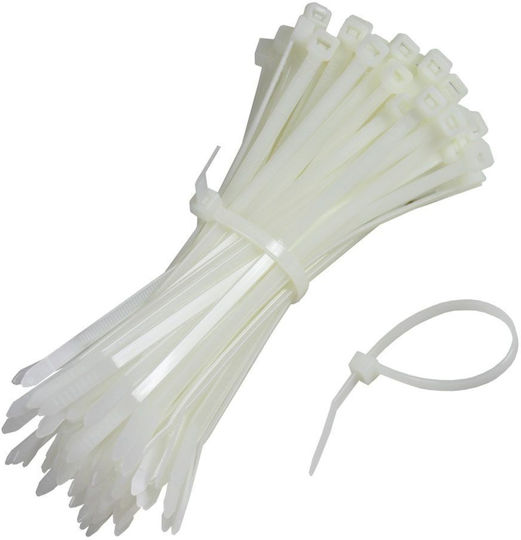 CHS Δεματικά Καλωδίων Πλαστικά 400mmx4.8mm σε Λευκό χρώμα (100τμχ) (CΗS-5Χ400-WΗΤ)