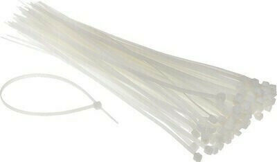 SAS Cable Ties Plastic 200mmx2.5mm In White Colour 100pcs AK-KO-005