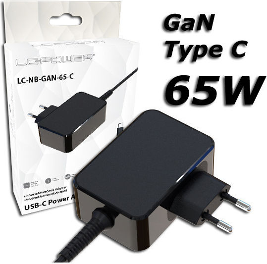 LC-Power USB-C Universal Laptop Charger 65W 20V 3.25A with Detachable Power Cable