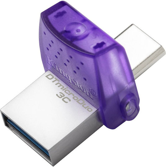 Kingston DataTraveler MicroDuo 3C 64GB USB 3.1 Stick with connection USB-A & USB-C Purple