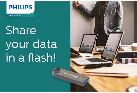 Philips Moon 32GB USB 3.1 Stick Ασημί
