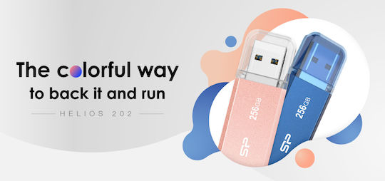 Silicon Power Helios 202 32GB USB 3.2 Stick Ροζ Χρυσό