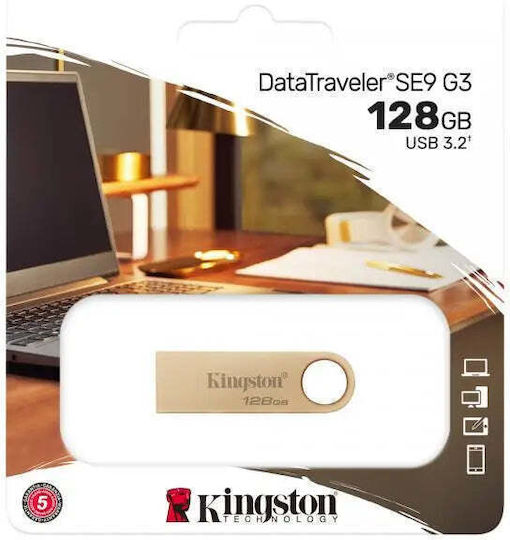 Kingston Datatraveler Se9 G3 128GB USB 3.2 Stick Gold