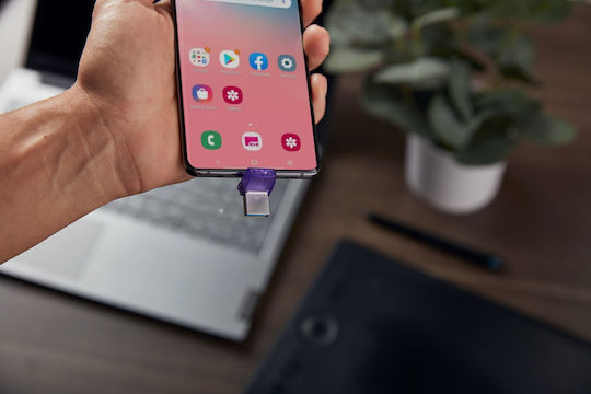 Kingston DataTraveler MicroDuo 3C 256GB USB 3.2 Stick with connection USB-A & USB-C Purple