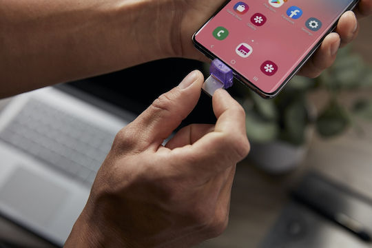 Kingston DataTraveler MicroDuo 3C 64GB USB 3.1 Stick with connection USB-A & USB-C Purple