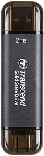 Transcend ESD300C 2TB USB 3.2 SSD Stick with connection USB-C Blue