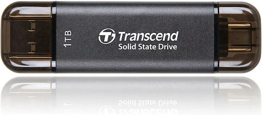 Transcend ESD310C 1TB USB 3.2 SSD Стик с връзка USB-A & USB-C Черен