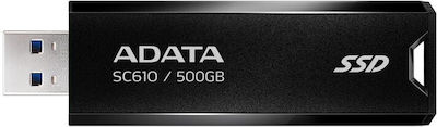 Adata SC610 500GB USB 3.2 SSD Stick Μαύρο