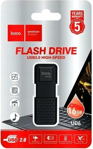 Hoco UD6 Intelligent 16GB USB 2.0 Stick Μαύρο