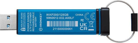 Kingston IronKey Keypad 128GB USB 3.2 Stick Blue