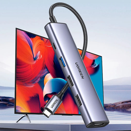 Ugreen Hub 5 Ports USB 3.0 with USB-C Connection Silver