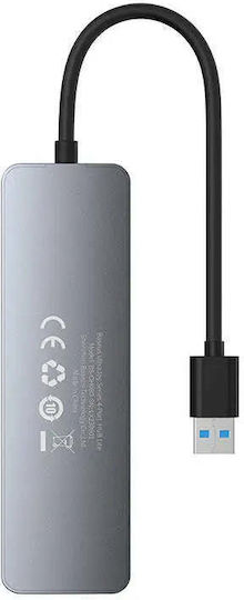 Baseus Ultrajoy USB Хъб с 4 USB 3.0 Порта и USB-A Интерфейс Сив