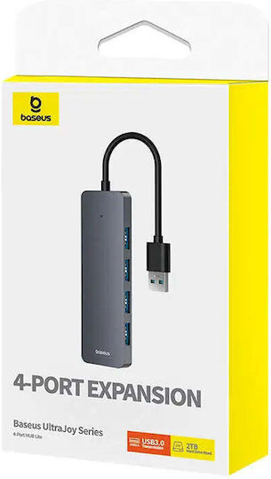 Baseus Ultrajoy USB Хъб с 4 USB 3.0 Порта и USB-A Интерфейс Сив