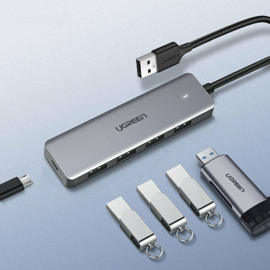 Ugreen CM219 Hub 4 Anschlüsse USB 3.0 mit USB-A Anschluss Grau