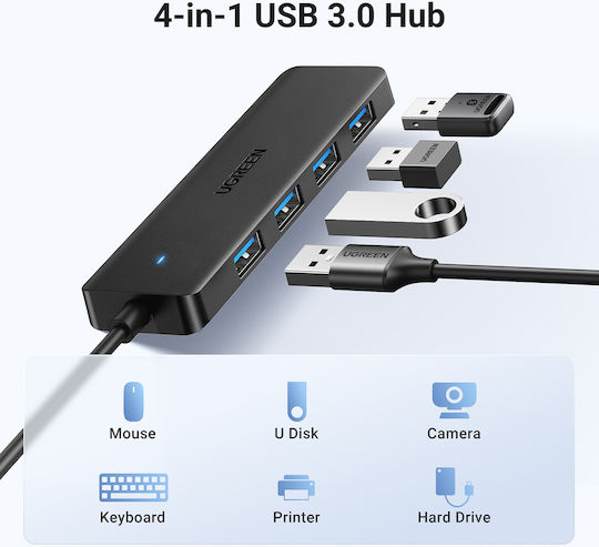 Ugreen CM219 Hub 4 Θυρών USB 3.0 με σύνδεση USB-A