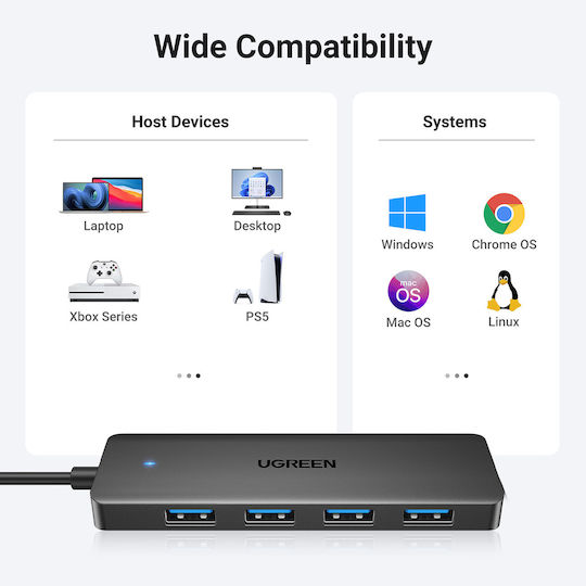 Ugreen CM219 Hub 4 Θυρών USB 3.0 με σύνδεση USB-A