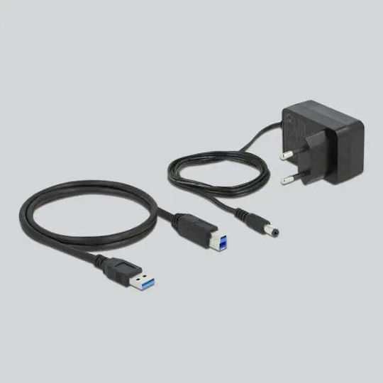 DeLock USB-Hub 5 Anschlüsse USB 3.2 mit Anschluss an einen Computer USB-A Grau
