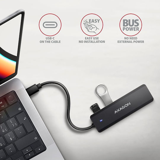 Axagon Ηuε-c1c Hub 5 Θυρών USB 3.2 με σύνδεση USB-C