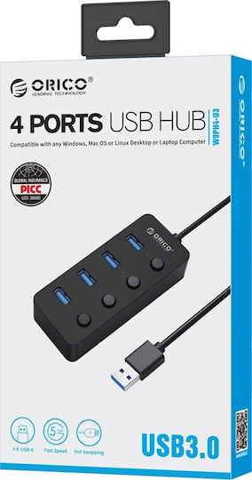 Orico Hub 4 Θυρών USB 3.0 με σύνδεση USB-A
