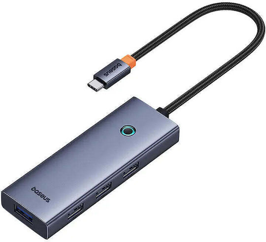 Baseus UltraJoy Hub 4 Θυρών USB 3.0 με σύνδεση USB-A Γκρι