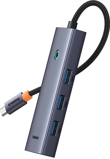 Baseus UltraJoy Hub 4 Θυρών USB 3.0 με σύνδεση USB-A Γκρι