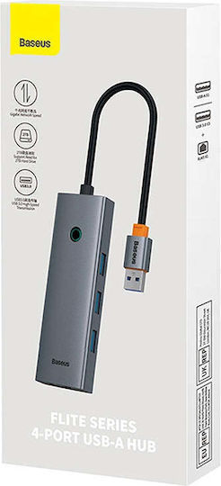 Baseus Ultrajoy USB Хъб с 4 USB 3.0 Порта и USB-A Връзка Сив