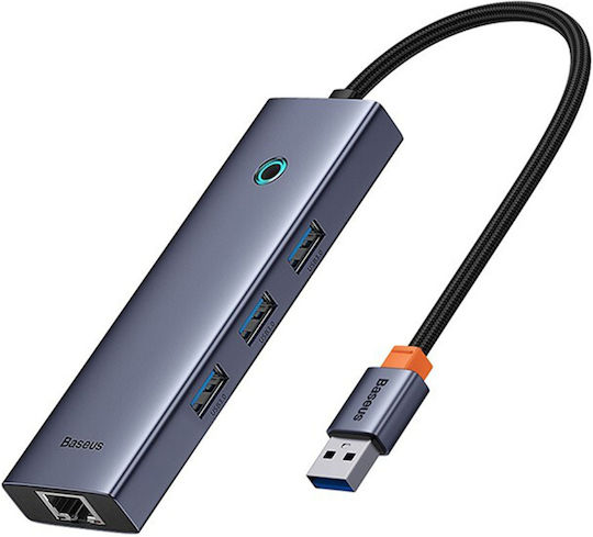 Baseus Ultrajoy USB Хъб с 4 USB 3.0 Порта и USB-A Връзка Сив