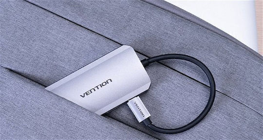 Vention Hub 3 Θυρών USB 3.0 με σύνδεση USB-C Γκρι