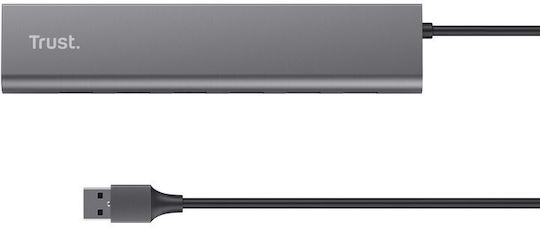 Trust Halyx USB Хъб 7 Порта USB 3.2 с USB-A Интерфейс Сив