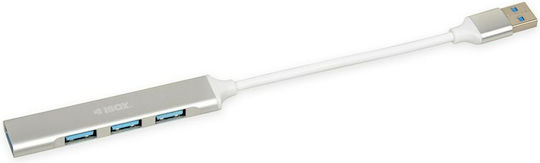 iBox USB-Hub 4 Anschlüsse USB 2.0 mit USB-A Anschluss Weiß