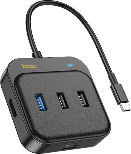 Hoco HB37 Hub 6 Θυρών USB 3.0 με σύνδεση USB-C / Ethernet