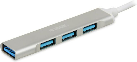 iBox USB-Hub 4 Anschlüsse USB 2.0 mit USB-A Anschluss Weiß