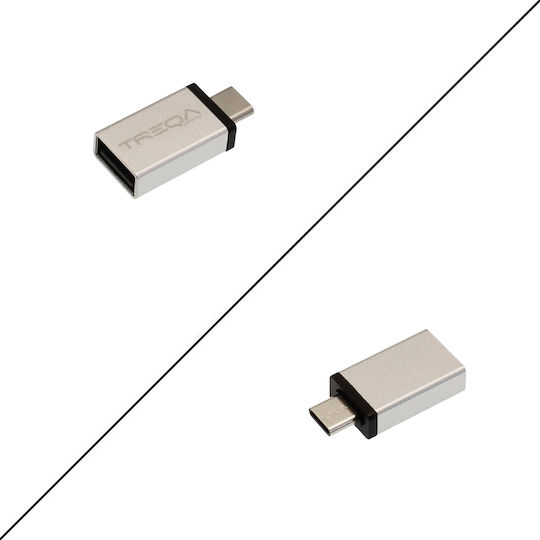 Treqa USB Хъб 4 Порта USB 3.0 с Връзка USB-A Сребрист